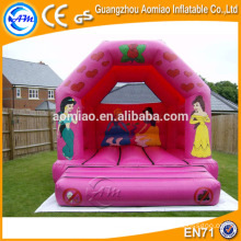 Pink air bouncer casa inflable de la gorila del trampolín para las muchachas